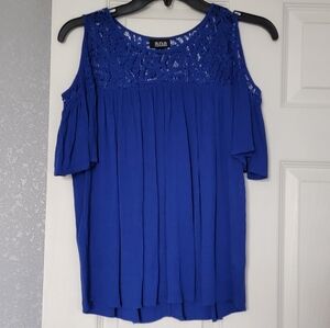 Cobalt Blue Cold Shoulder Top